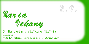 maria vekony business card